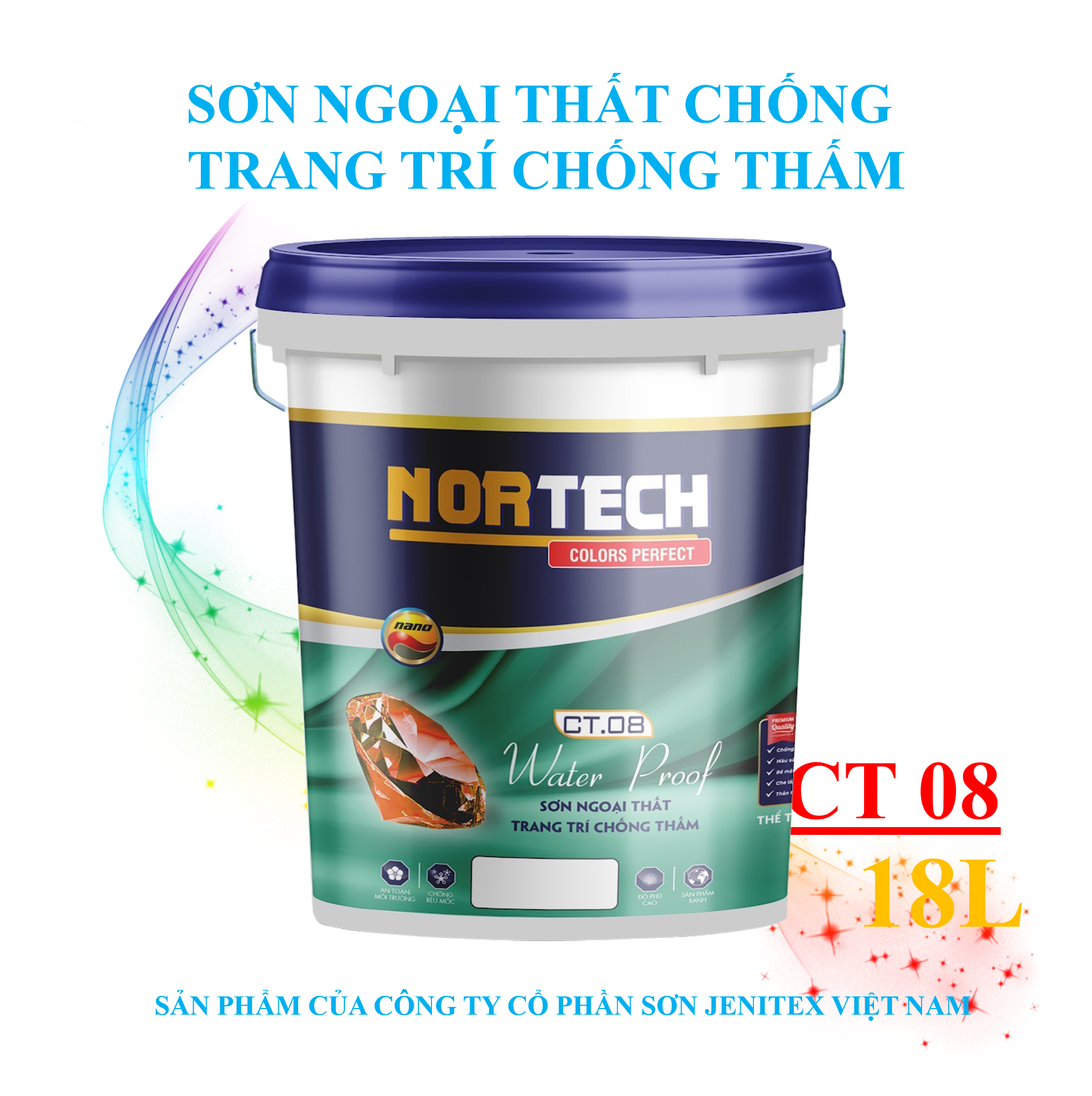 Sơn ngoại thất trang trí chống thấm 18L - Water Proof - CT.08