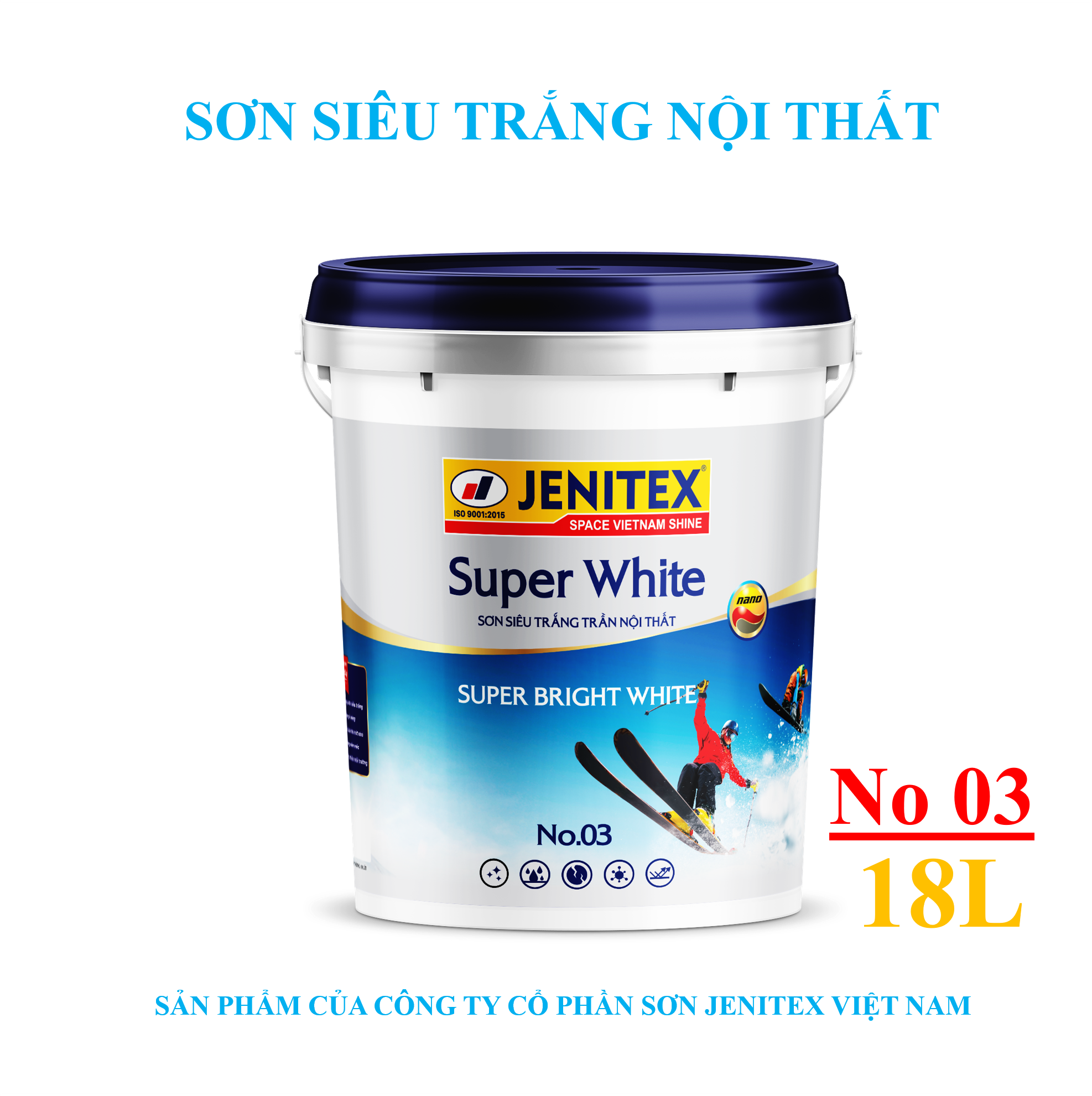 Sơn siêu trắng trần nội thất 18L - Super White - Interior No.03