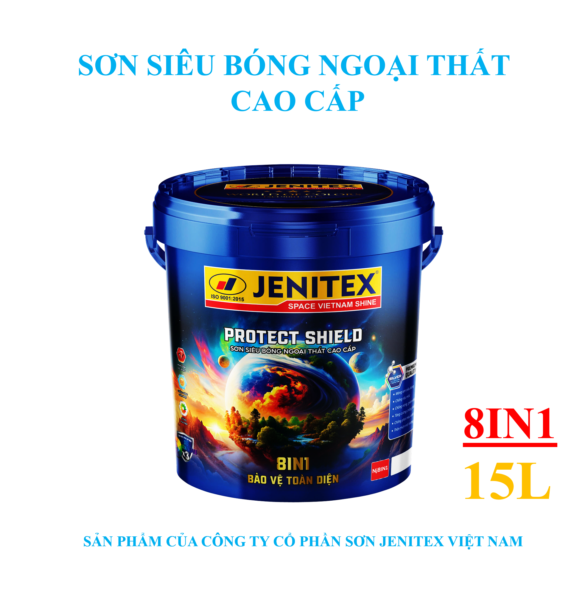 Sơn siêu bóng ngoại thất cao cấp 15L - Protect Shield - NJ 8.1 - Bảo vệ toàn diện