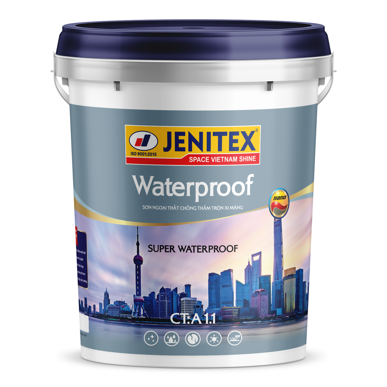 Sơn ngoại thất chống thấm trộn xi măng 18L - Water Proof - CTA 1:1