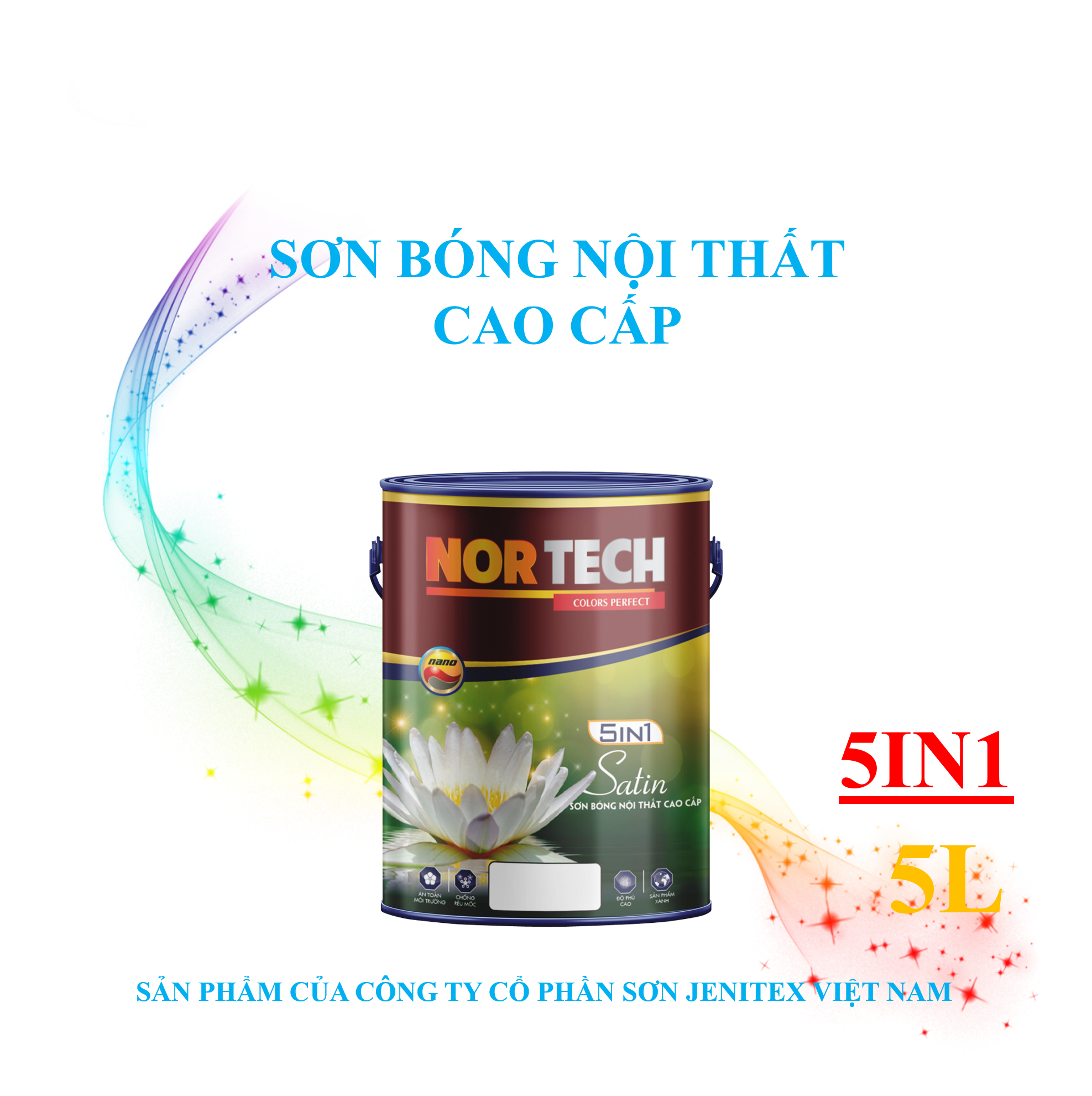 Sơn bóng nội thất cao cấp 5L - Satin - 5in1