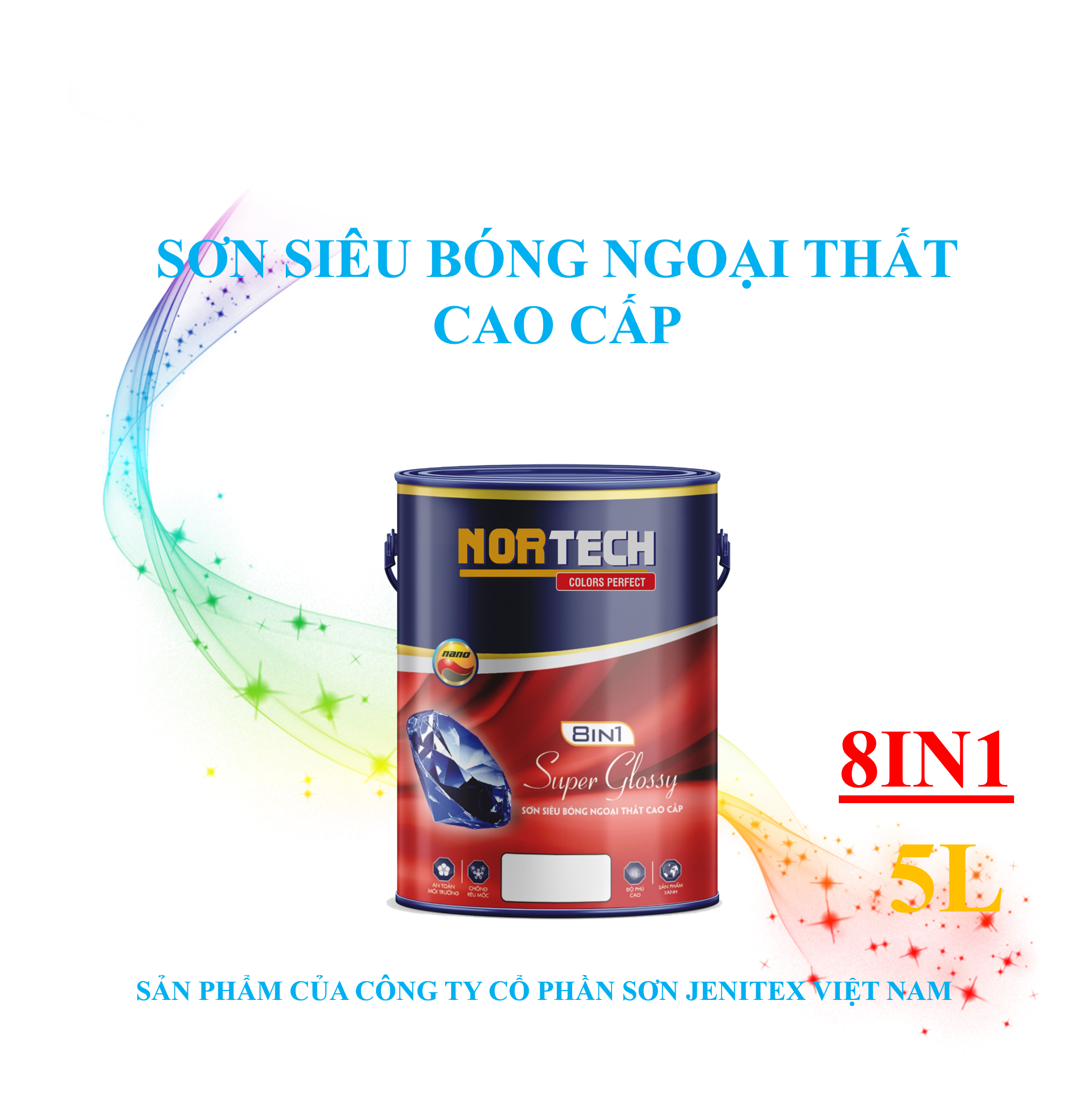 Sơn siêu bóng ngoại thất cao cấp 5L - Super Glossy - 8in1