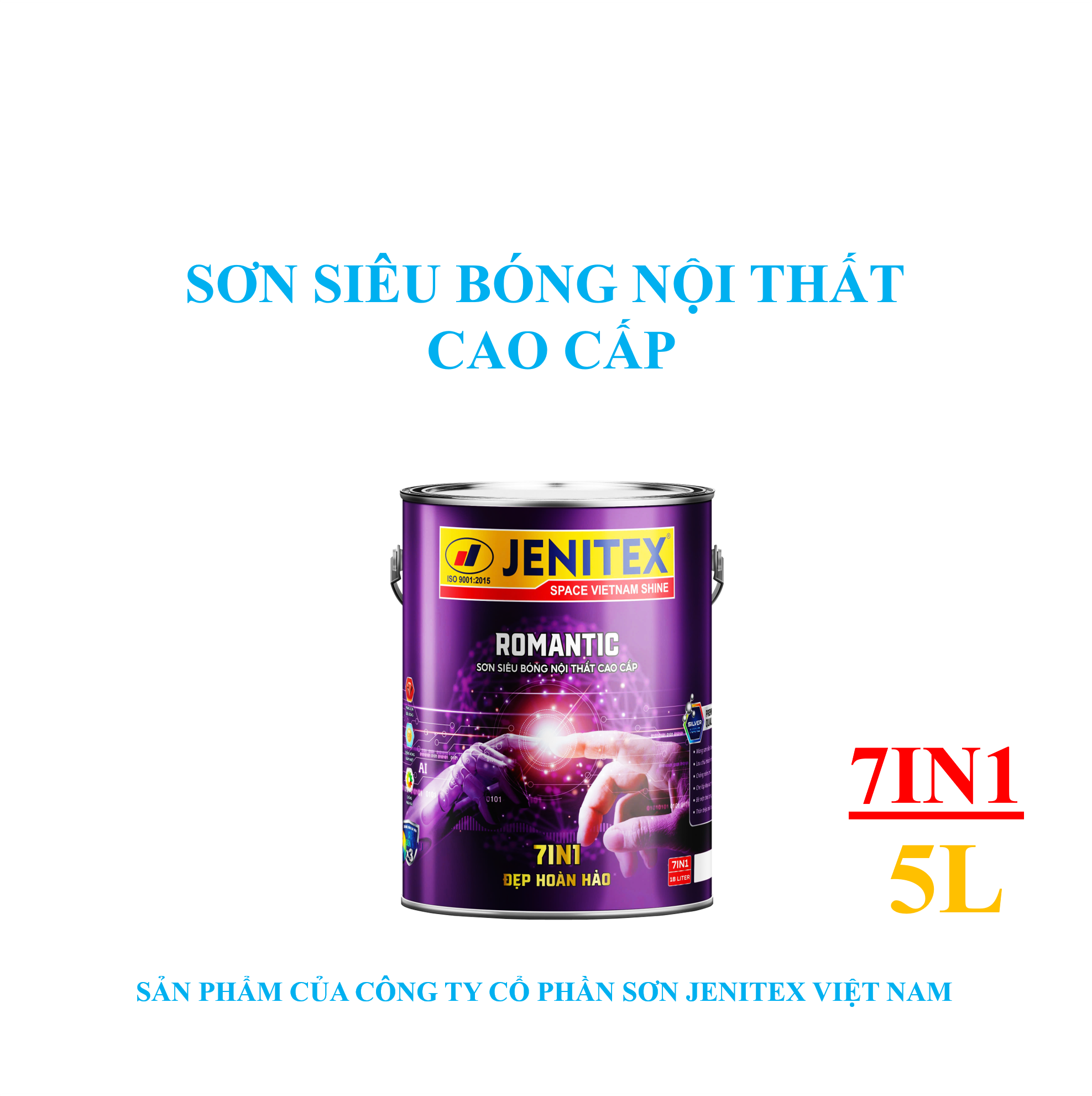 Sơn siêu bóng nội thất cao cấp 5L - Romantic - 7in1 - Đẹp hoàn hảo