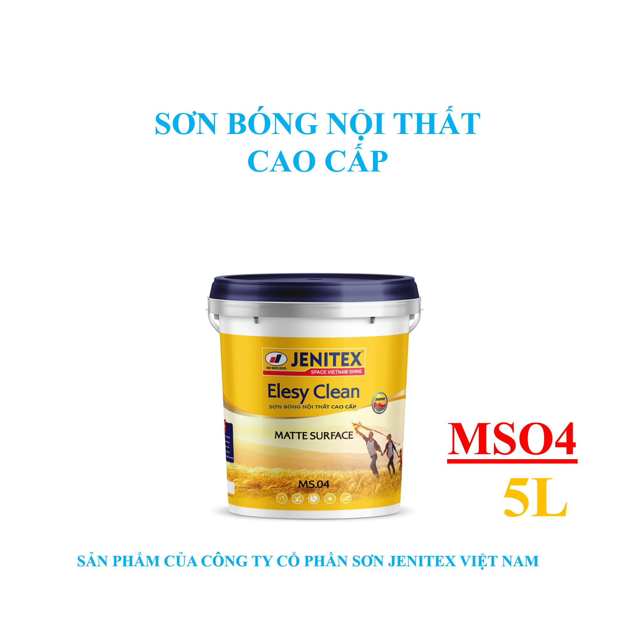 Sơn bóng nội thất 5L - Elesy Clean - Ms.04